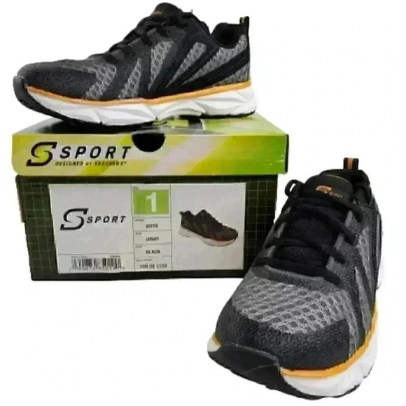 Sport Skechers Boys Sz 1 Black Advantage Oxford - Picture 2 of 9